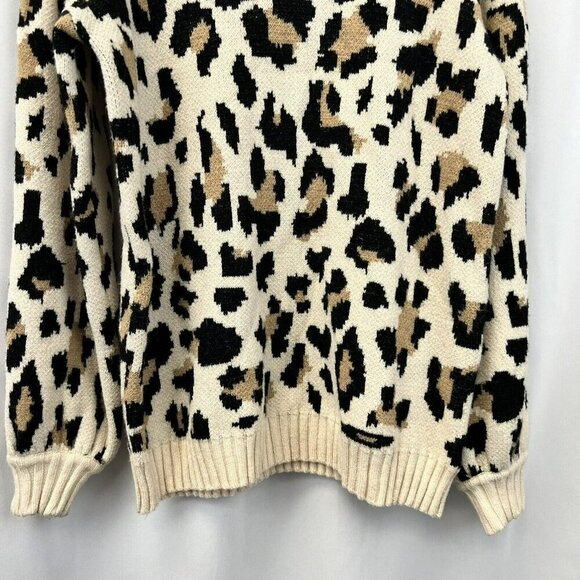 Entro Womens Crew Neck Multicolor Animal Print Pullover Sweater Size S - Picture 4 of 8
